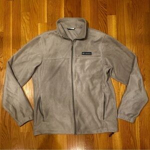 Columbia Men Beige Color Zip Up Fleece Jacket Size Medium